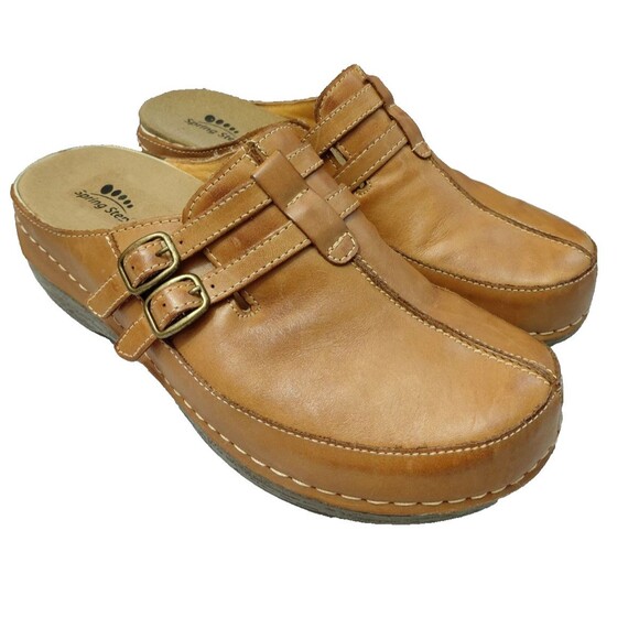 Spring Step Shoes - Spring Step Happy MBR Slip On Clog Shoes Women's EUR 39 US 8.5 Camel